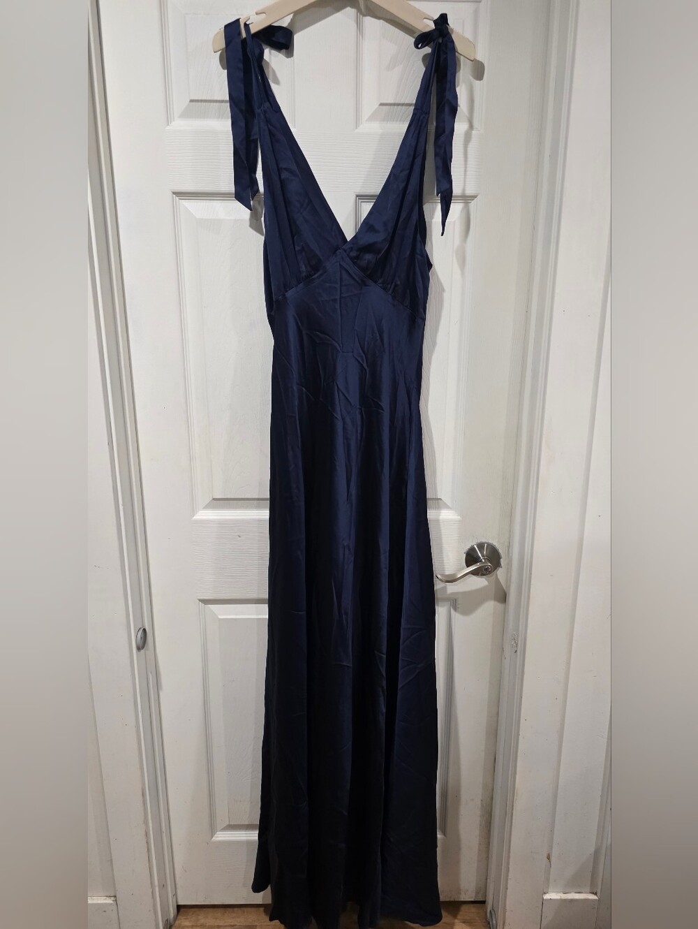 Reformation Pernille Silk Navy Dress - Picture 3 of 8